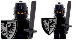 Minifigure Dark Knight Castle Knight Black Falcon Medieval Gifts Toys - £19.66 GBP