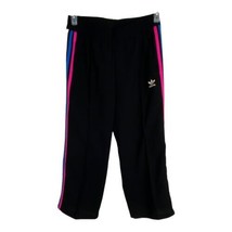 Adidas Womens Pants Size Small Black Pink Striped Cropped Causal Pants P... - $23.35