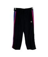 Adidas Womens Pants Size Small Black Pink Striped Cropped Causal Pants P... - £18.36 GBP