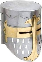 Knights Templar Crusader Helmet Medieval Armor Silver Adult Size - £93.71 GBP
