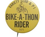 1971 Seattle Post Intelligencer &amp; Variety Club Bike-A-Thon Pinback Butto... - £6.36 GBP