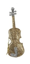 Kurt S. Adler Gold & Silver Glitter Violin Musical Instrument Christmas Ornament - £5.48 GBP