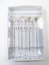NEW Shiraleah Chicago Set of 4 Cocktail Picks Cactus Gold appetizer part... - $5.00