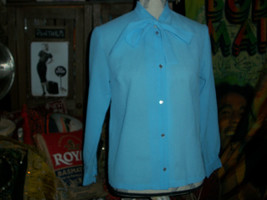 CAROL BRENT Cool 60s Button Down Blouse Size 8 - £14.19 GBP