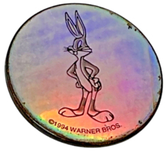 1994 Metal POG Slammer Bugs Bunny Looney Tunes 1.5" Holographic Pog Slammer image 4