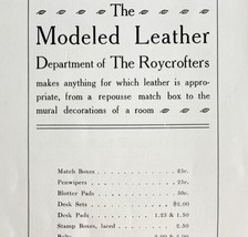 Roycrofters Modeled Leather 1906 Advertisement Accessories East Aurora N... - £23.58 GBP