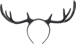 Large Antler Ears Hairband Girls Black Deer Horn Elk Headband Headpiece for Chri - £52.72 GBP