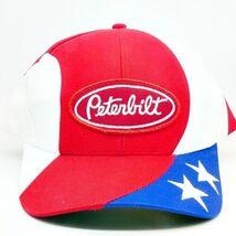 Vintage Peterbilt Red White &amp; Blue Stars Snapback Hat NEW Made In USA - $54.67 CAD
