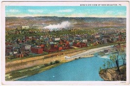 Postcard Birds Eye View Of New Brighton Pennsylvania - $3.44