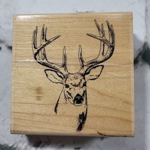 Stampabilities Rubber Stamp Buck Head Realistic Elk Deer 3” Wood Mounted  - £6.30 GBP