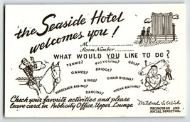 Seaside Hotel Atlantic City Postcard Trade Card Lady On Horse Unused Vintage - £8.04 GBP