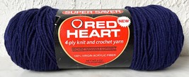 Red Heart Super Saver Worsted Acrylic 4 Ply Yarn - 1 Skein 8 oz Navy Blue #386 - £7.61 GBP