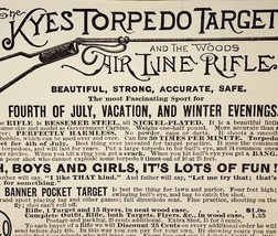 1887 Woods Air Line Rifle Kyes Targets J.F. Wilson Mass Victorian Advertisement - £16.91 GBP