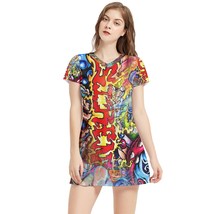 Shirens Of THe Sea Ghost Design Hipster Sexy Short Sleeve V-Neck Dress - £26.37 GBP