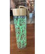 glass water bottle clear green design - €8,57 EUR