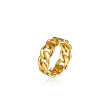 Real 925 Sterling Silver With 18k Gold Plated Unique Design Chain Ring For Women - £54.29 GBP