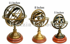 Nautical Collectible Maritime Solid Brass Armillary Sphere 11&quot;, 8&quot;, 5&quot; S... - £115.45 GBP