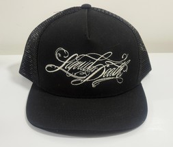 Liquid Death Snapback Trucker Hat Black OS Adjustable Standard Fit Embro... - $17.81