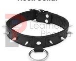 Real Cow Leather Cuffs, BDSM Restraints Choker with Metal Spikes  O Ring... - $16.12