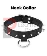 Real Cow Leather Cuffs, BDSM Restraints Choker with Metal Spikes  O Ring... - $16.12
