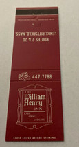 Vintage Matchbook Cover Matchcover The William Henry Inn MA - £2.27 GBP