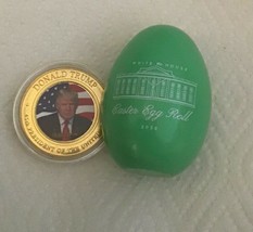 2 Trump = 2020 White House Green Easter Egg + Challenge Photo Coin Maga Gop Two - £22.31 GBP