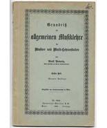 Grundriss der allgemeinen Musiklehre 1922 Prosnic Music Sheet - $98.69