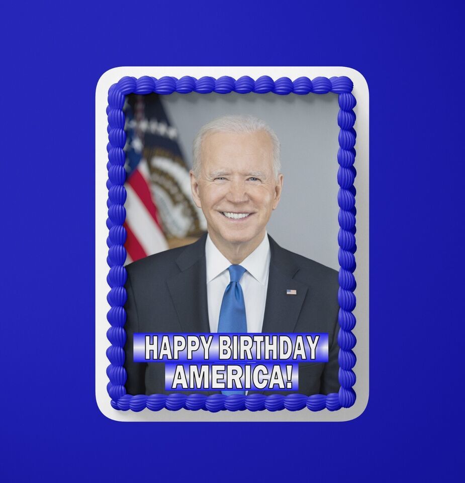 BIDEN edible image/birthday cake topper/ 1/4 topper/Personalized with yo... - $9.89
