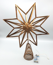 Christmas Star Tree Topper Lighted Copper Color 15&quot; Tall Coil Bottom Bat... - £11.74 GBP