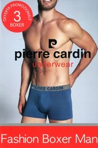 3 Boxer-Shorts Men Baumwolle Elastisch Mit Elastisch Äußere Pierre Cardin Placed - $17.63