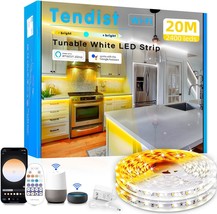 65.6Ft White Led Strip Lights 3000K-6500K, Alexa Compatible Light Strip, Bedroom - £35.27 GBP