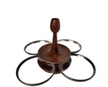 Vintage MCM Teak Wood Denmark Rotating Lazy Susan Glass Dorothy Thorp Bowls - $97.02