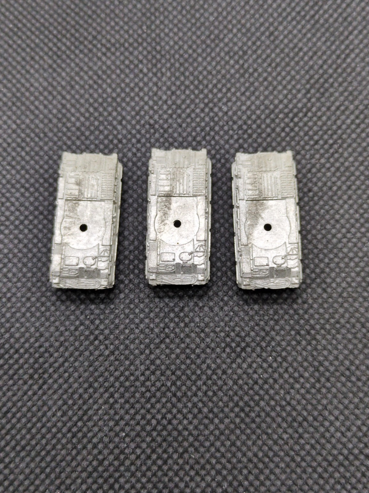 (3) WWII Micro Armour Tank Bases Metal Miniature Bits 1/285 Scale - $8.90