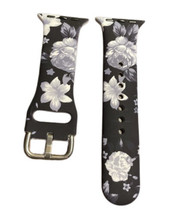 Large White Flower Black Watch Band Compatible with Apple fits 38/40 mm - £14.70 GBP