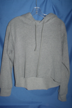 Women NWT Next Level Gray Cropped Hooded Sweatshirt Size M - $15.95