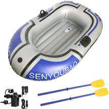 Portable Fishing Boat Raft For Lake With Oars And Hand Pump, Ptlsy Infla... - £56.19 GBP