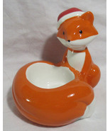 Yankee Candle Votive Tea Light Holder T/LH WOODLAND FOX w/ Santa Hat cer... - $543.68 MXN