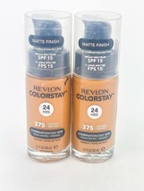 Revlon Colorstay 24Hr Longwear Makeup Foundation 375 Toffee Matte Finish Lot of2 - $14.46