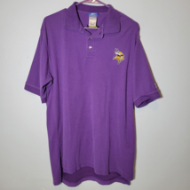 Minnesota Vikings Polo Shirt Mens Medium Purple Short Sleeve  - £11.75 GBP