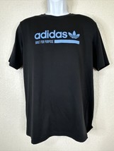Adidas Men Size M Black Built for Purpose Logo Polyester T Shirt Short S... - £8.90 GBP