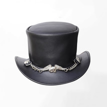 El Dorado | Mens Leather Top Hat | American Eagle Chain Hat Band Genuine... - £31.38 GBP+