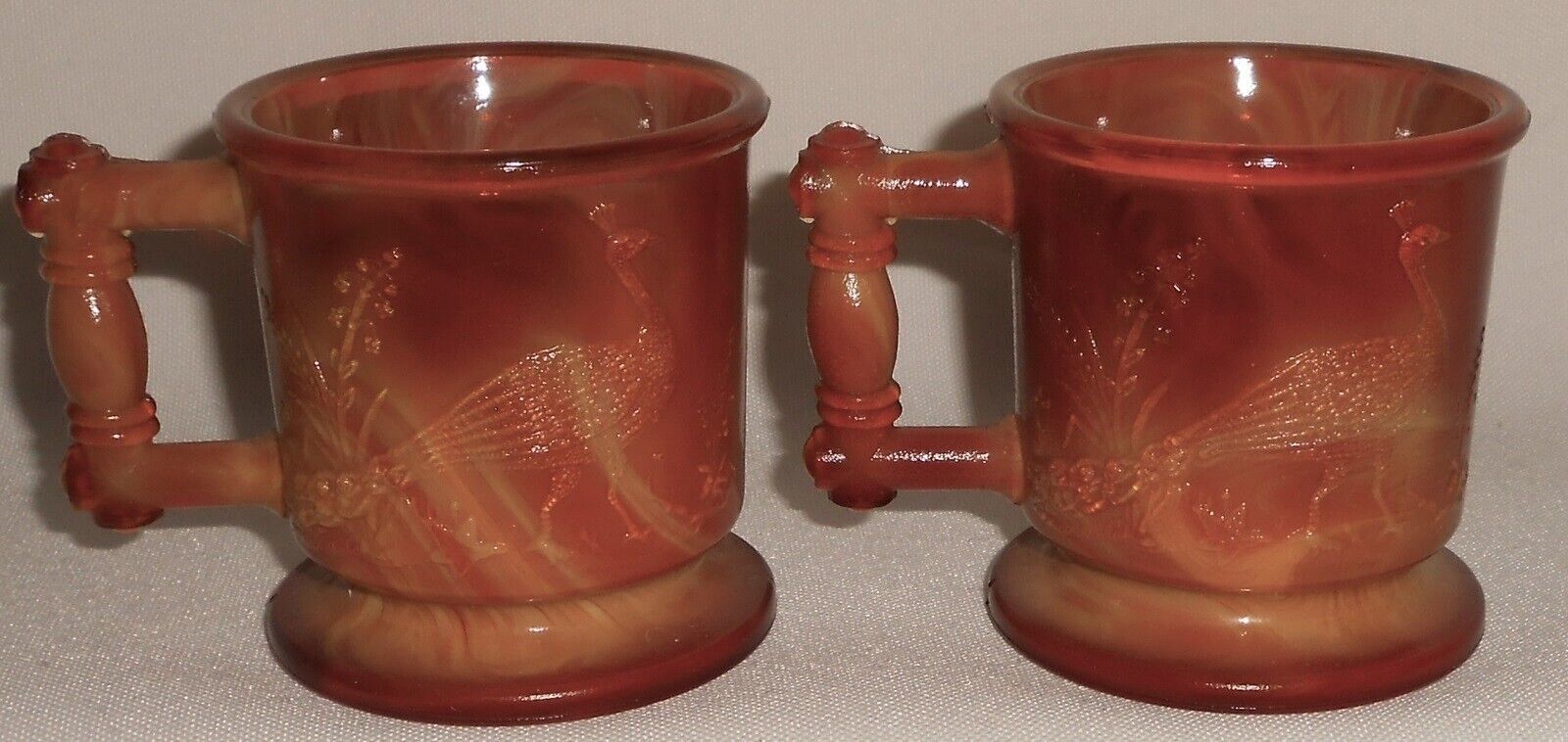 Set (2) Boyd CHOCOLATE SLAG GLASS 2 oz Child Mugs - $29.69