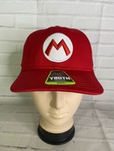 Super Mario Logo Red Youth Kids Boys Adjustable Snapback Hat Cap OSFM - £19.71 GBP