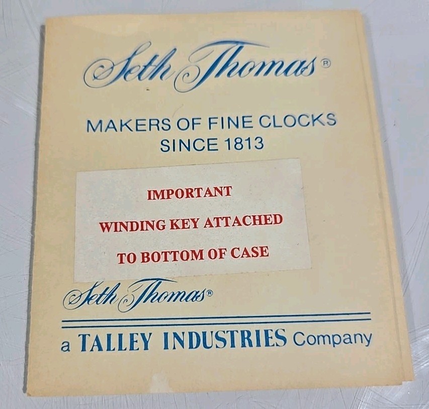 Seth Thomas Legacy 3W Year 1980 Mantle Clock Westminster Chime Works Item image 10