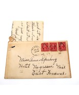 Vtg Ephemera Hotel Negresco Nice France Letter &amp; Envelope Maughan Albany... - $27.35 CAD