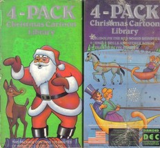 CHRISTMAS CARTOON LIBRARY VHS: 4-PACK - £3.08 GBP