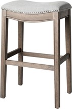 Maven Lane Adrien 31 Inch Bar Height Upholstered Backless Saddle Barstoo... - $2,041.87 MXN