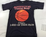 Vintage Basketball T Shirt Mens Large Navy Blue Attitude Comes Easy Oran... - $18.49