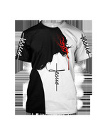  Jesus Christ Religious T Shirt   Black &amp; White Tee Crew Neck - Short Sl... - $19.49