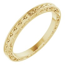 Authenticity Guarantee 
14K Yellow Gold 2MM Sculptural Leaf Wedding Band - £352.73 GBP+